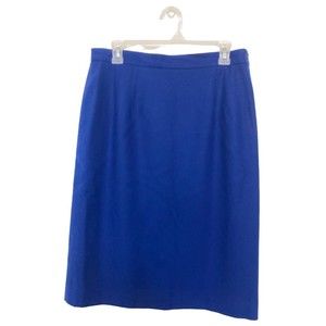 Vintage Pendleton Skirt Womens Size 14 Blue Royal Straight Pencil Classic Teal